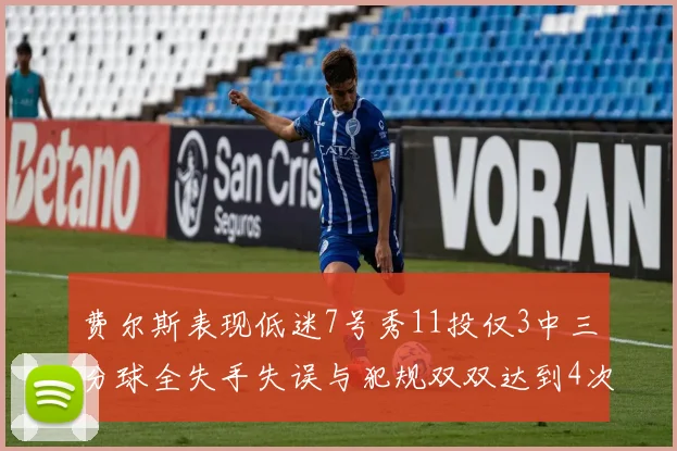 费尔斯表现低迷7号秀11投仅3中三分球全失手失误与犯规双双达到4次